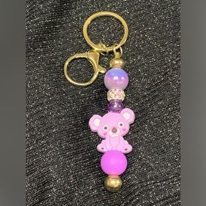 Awesome purple koala charm keychain